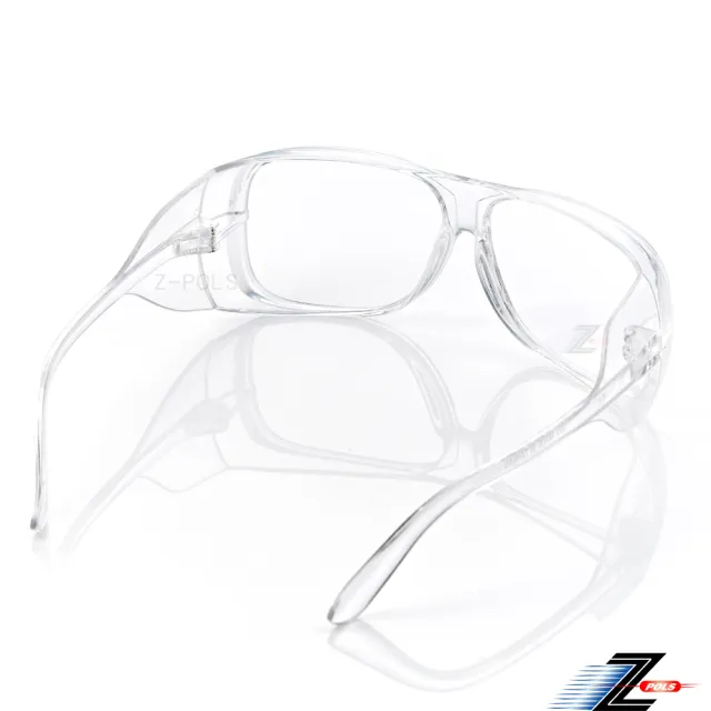 【Z-POLS】防霧升級款高規防疫眼鏡 全透明PC材質抗UV400防風防飛沫抗疫眼鏡PR25(可直接配戴也可包覆度數鏡)