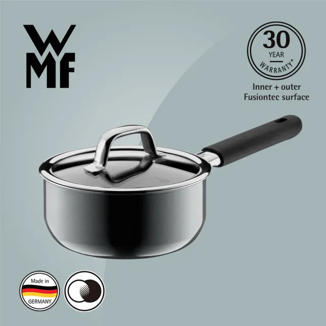 【德國WMF】Fusiontec德國製單手鍋 16cm 1.3L(波光灰 鉑灰色)