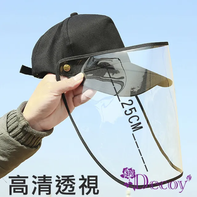 【Decoy】可拆透視 時尚中性防水防塵棒球帽(2色可選)