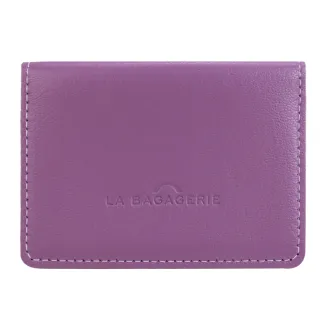 【LA BAGAGERIE】全牛皮雙折透明車票/證件夾(丁香紫)