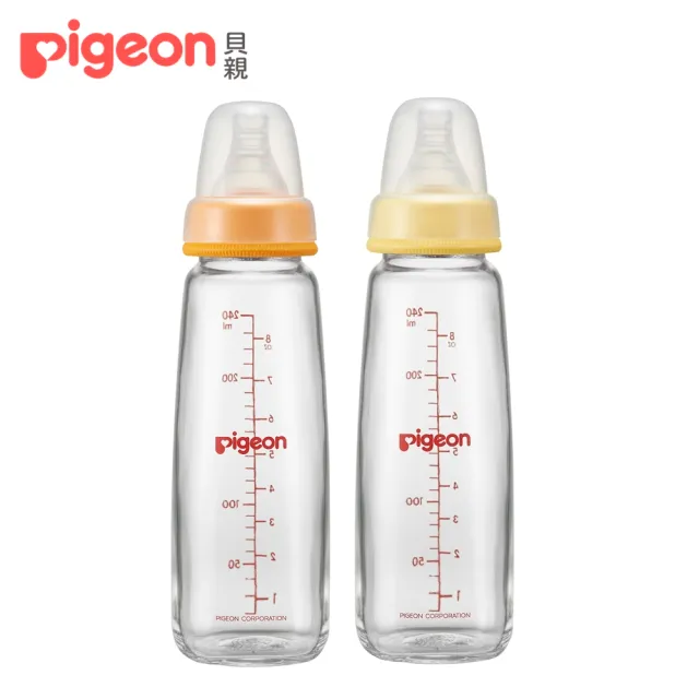 【Pigeon貝親 官方直營】一般口徑玻璃奶瓶240ml(2色)