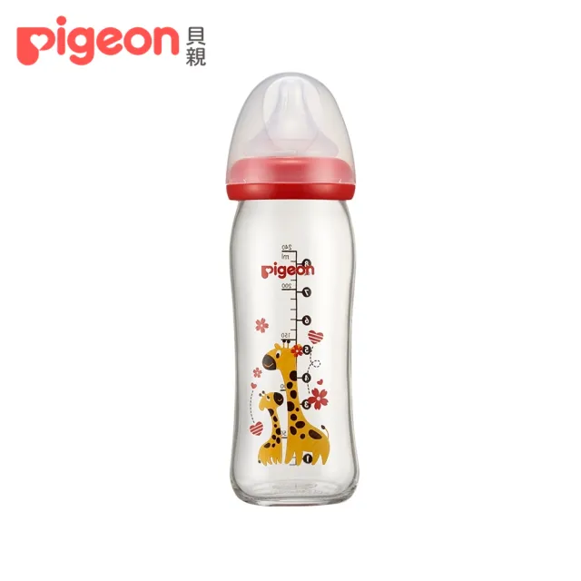 【Pigeon貝親 官方直營】寬口母乳實感彩繪玻璃奶瓶240ml(2款)