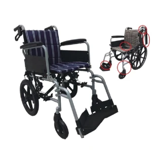 【海夫健康生活館】FZK 拆手 拆腳 折背 輪椅 16吋座寬 16吋後輪(K4-1616)