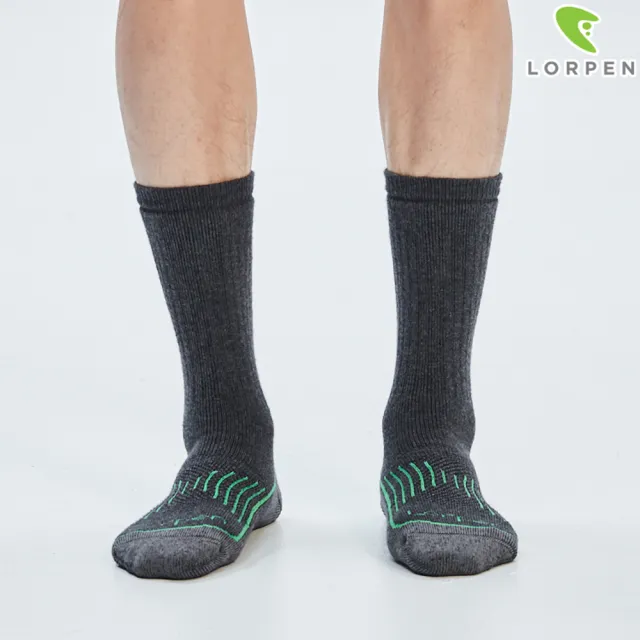 【Lorpen】T2 男美麗諾羊毛健行襪T2MCM III(羊毛、吸濕排汗、快乾涼爽、彈性耐用、西班牙)
