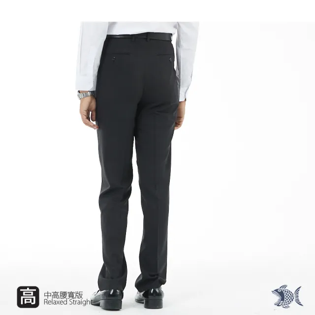 【NST JEANS】夏季薄款 免燙 素黑 超細纖維大尺碼 打摺西裝褲-中高腰寬版(001-7279)