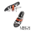 【MISS 21】個性多條帶結構式牛皮厚底涼鞋(白)
