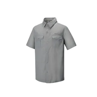 【Mountneer山林】男 透氣抗UV短袖襯衫-淺灰 31B07-08(薄襯衫/防曬)