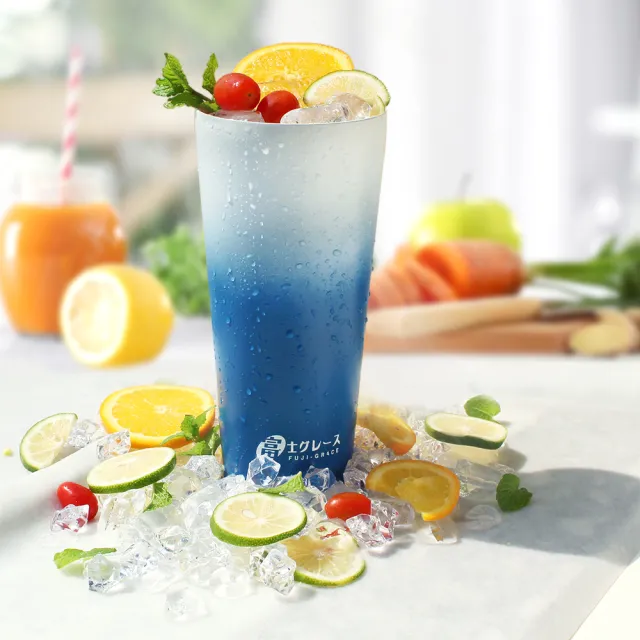 【FUJI-GRACE 日本富士雅麗】不鏽鋼陶瓷易潔冰爆冰瓷杯_950ml(長效保溫保冰)