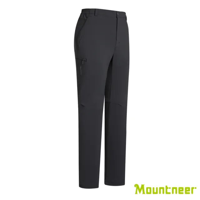 【Mountneer 山林】男 彈性抗UV可調節長褲-黑灰 31S31-17(透氣合身/機能/下著/運動休閒)