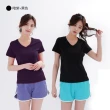 【遊遍天下】二件組台灣製女性款吸濕排汗抗UV機能V領衫T恤 GS2003(S-3L)