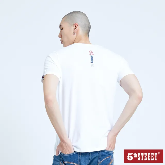 【5th STREET】男粗體大五短袖T恤-白色