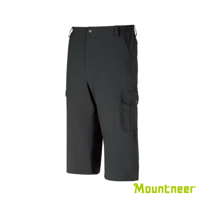 【Mountneer 山林】男 四彈抗UV七分褲-深鐵灰 31S15-12(透氣合身/機能/下著/運動休閒)