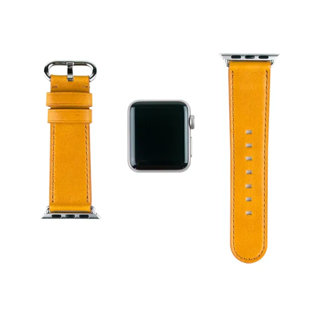 【Alto】Apple Watch 38/40/41mm 9/8/7/6/SE/5/4/3 皮革錶帶 - 焦糖棕(真皮錶帶 細柔觸感)