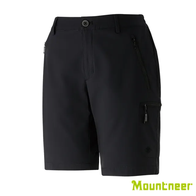 【Mountneer 山林】女 彈性抗UV休閒短褲-黑色 31S10-01(透氣合身/機能/下著/運動休閒)