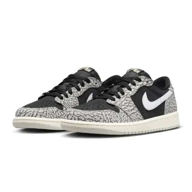 NIKE 耐吉】Air Jordan 1 Low OG Black Elephant 黑灰黑水泥爆裂紋男鞋