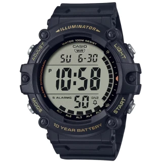 【CASIO 卡西歐】大數字顯示野營數位電子運動腕錶/黑(AE-1500WHX-1A)