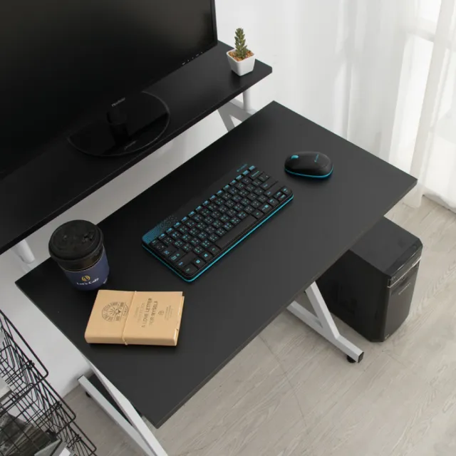【IDEA】大款100CM鐵木Z型加高仿木雙層電腦桌/辦公桌(書桌)