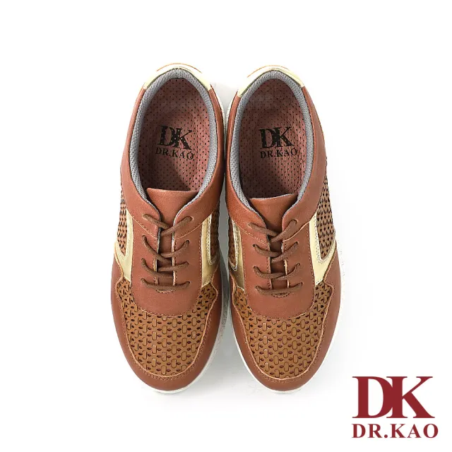 【DK 高博士】編織感拼接流線空氣女鞋 89-2084-55 棕色