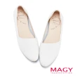 【MAGY】樂活真皮素面平底鞋(白色)