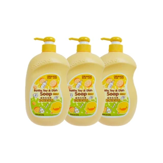 【Piyo Piyo 黃色小鴨】奶瓶清潔劑(1000mlx3瓶 蔬果 玩具 洗碗 洗手 嬰幼兒童餐具 造型瓶)