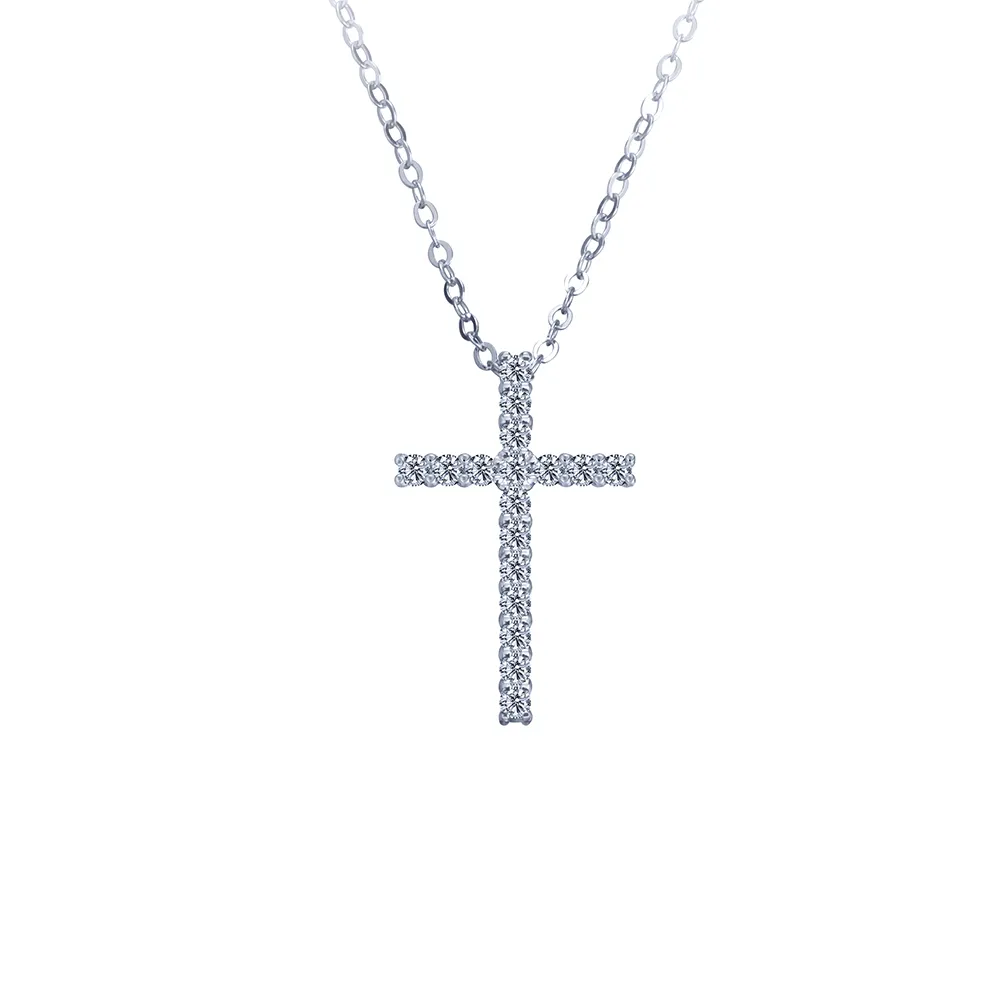 【彩糖鑽工坊】18K 鑽石項鍊 十字架項鍊(十字架鑽石項鍊)
