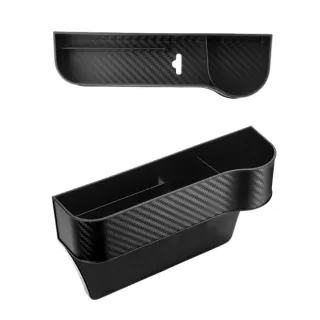 【一朵花汽車百貨】碳纖維椅縫收納盒  汽車置物架 車用飲料架 水杯架 隙縫置物盒 隙縫收納 物品放置籃