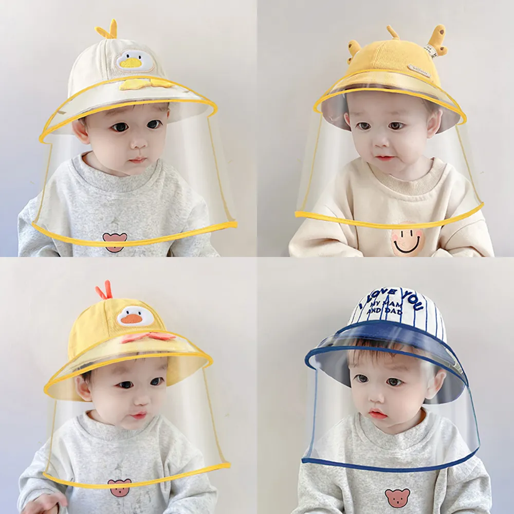 【親親寶貝】可拆式兒童防飛沫防疫面罩防護帽 兒童防疫帽(安全TPU材質 兒童漁夫帽 兒童遮陽帽 兒童防曬帽)