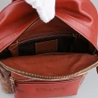 【COACH】CHARTER系列壓印LOGO皮革拼接PVC後背包(卡其x鏽紅棕色)