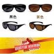 【太力TAI LI】台灣製套鏡式抗UV偏光太陽眼鏡附時尚眼鏡盒二色任選 #3348(黑色/茶色#3348)