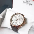【TISSOT 天梭】Chrono XL 玫瑰金框 白面 咖啡皮革手錶 男錶 母親節(T116.617.36.037.00)