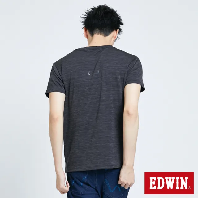 【EDWIN】男裝 EFS 貼袋涼感LOGO短袖T恤(黑色)