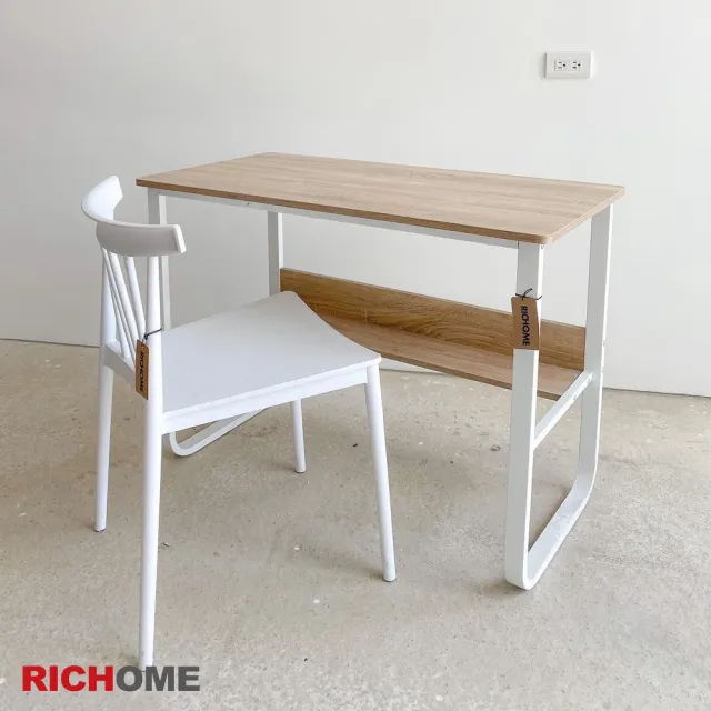 【RICHOME】華特100CM收納工作桌/書桌/電腦桌/辦公桌(U型鐵腳加粗-2色可選)