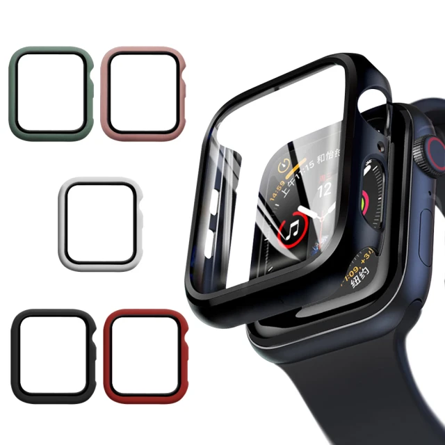 CityBoss for Apple watch一體成形式玻璃加保護殼- 44mm