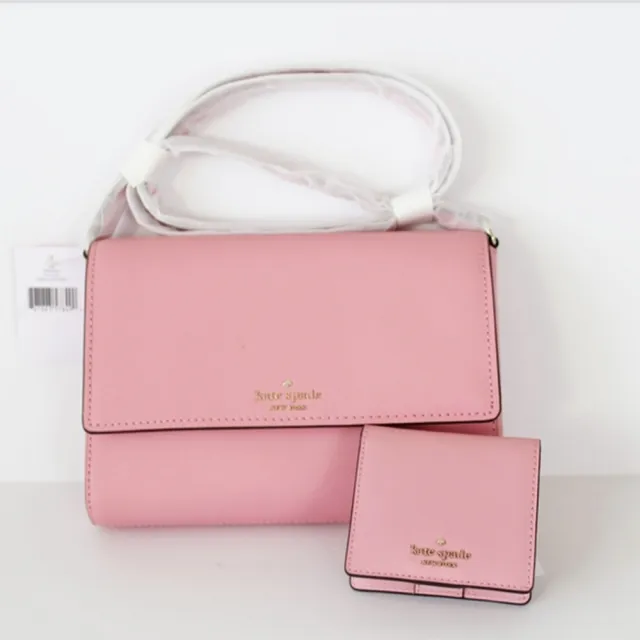 【KATE SPADE】新款 防刮牛皮 側背包 斜背包 馬鞍包 黑色(下單再送同款短夾)