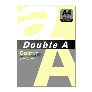 【Double A】80g彩色影印紙-粉黃色50入-DA158(4包/組)