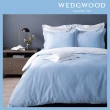 【WEDGWOOD】300織長纖棉Life-Color素色被套枕套組-藍(加大)