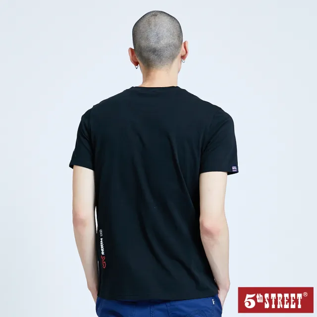 【5th STREET】男LOGO文字印花短袖T恤-黑色