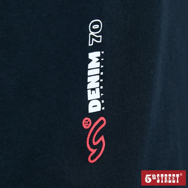 【5th STREET】男LOGO文字印花短袖T恤-黑色