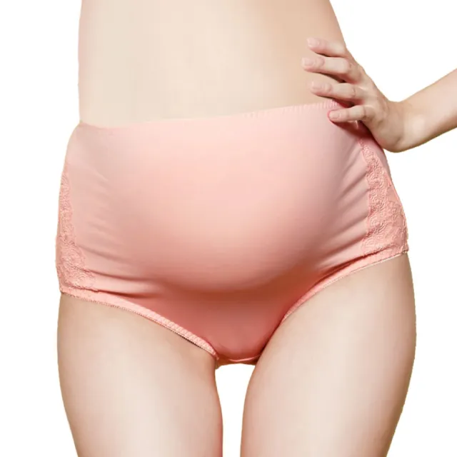 【Gennies 奇妮】孕婦內褲 花漾美型蕾絲款高腰內褲 歐歐咪妮(粉 超值)