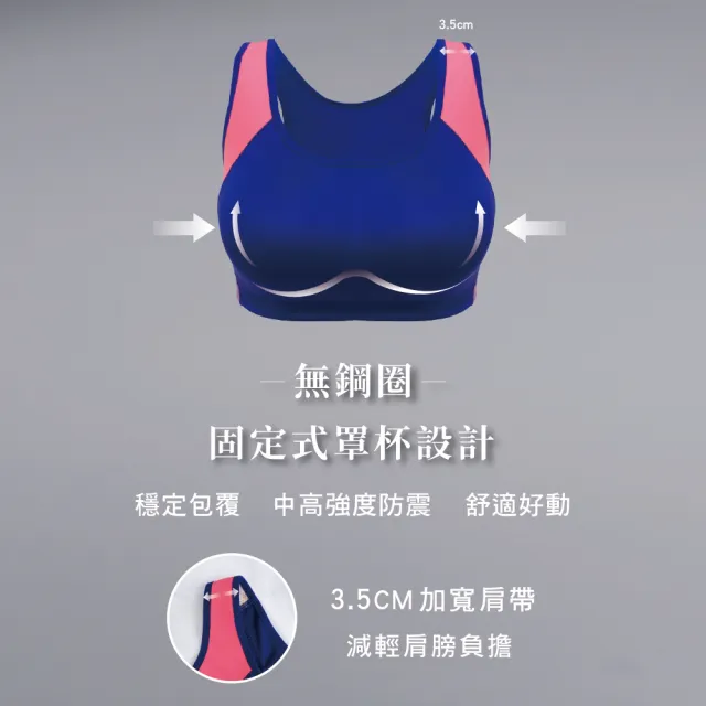 【Clany 可蘭霓】2件組 透氣顯瘦防震加大尺碼無鋼圈 M-2XL運動內衣(台灣製.顏色隨機出貨)