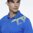 【Lynx Golf】男款吸濕排汗Lynx字樣山貓繡花長袖POLO衫/高爾夫球衫(寶藍色)