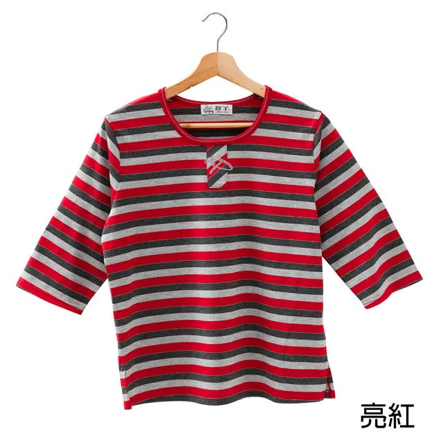 【Flocks Sheep 群羊】50706 細金絲棉配色上衣(胸口加工立體裝飾 撞色金蔥線條)