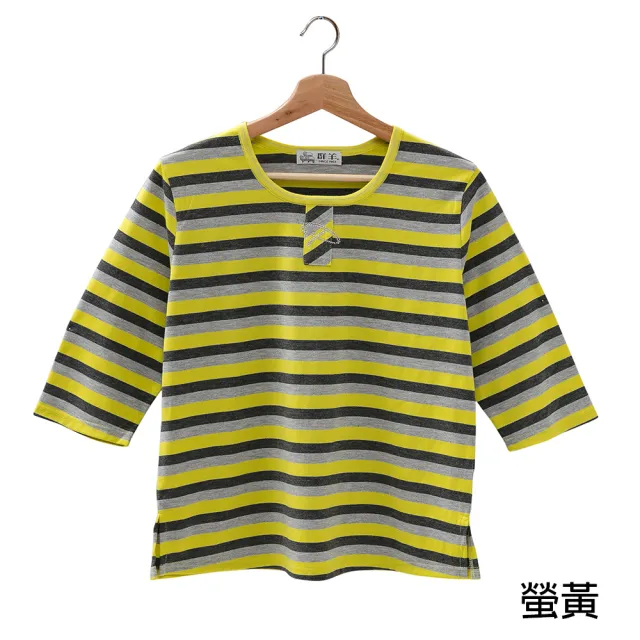 【Flocks Sheep 群羊】50706 細金絲棉配色上衣(胸口加工立體裝飾 撞色金蔥線條)