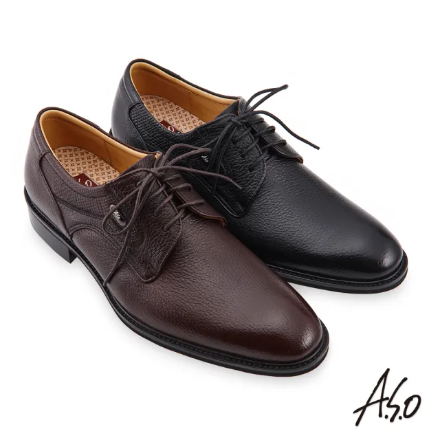 【A.S.O 阿瘦集團】職場通勤 勁步雙核心異材質綁帶紳士鞋(咖啡)