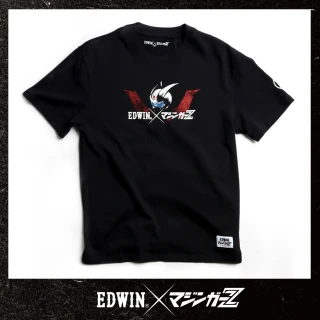 【EDWIN】男裝 鐵金剛聯名款 駕駛員短袖T恤(黑色)