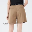 【Qiruo 奇若名品】春夏專櫃咖啡休閒短褲2028C 腰間造型設計(腰)