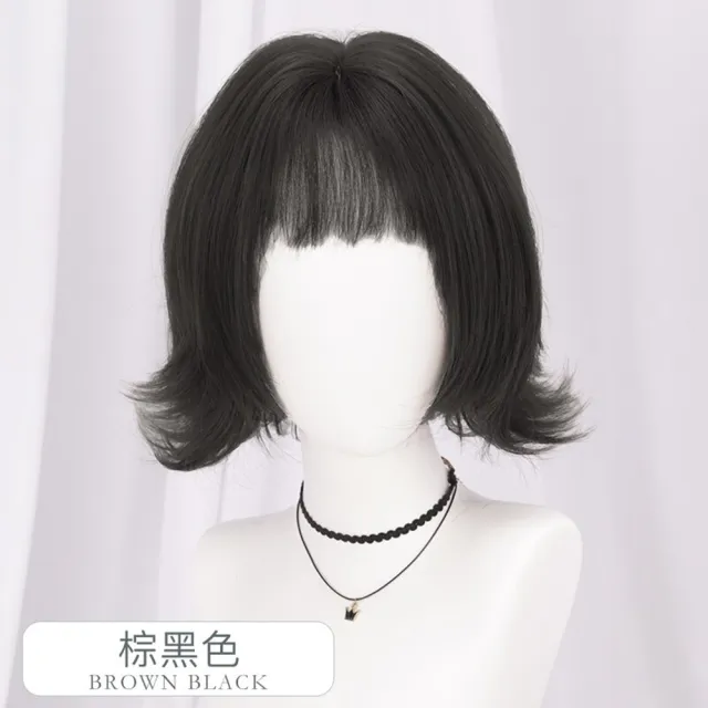 【米蘭精品】現貨+預購 女假髮短假髮透氣假髮片輕量假髮免打理隱形增髮整頂假髮角色扮演(短瀏海外翹73vs51)