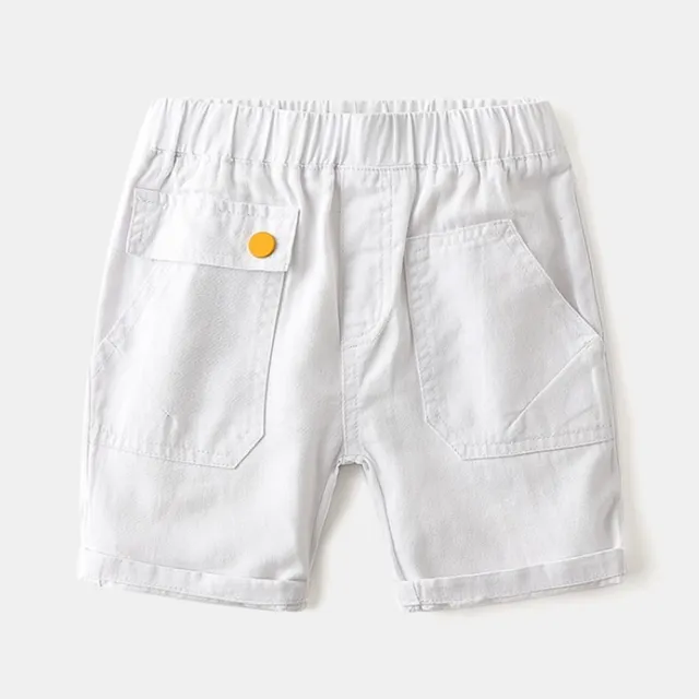 【小衣衫童裝】夏季兒童黃扣子柔軟親膚休閒短褲(1090417)