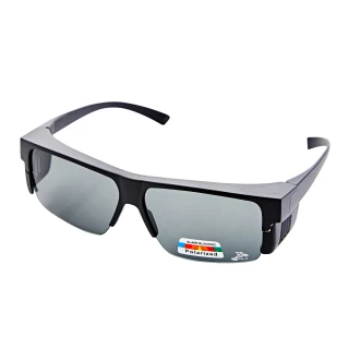 【Z-POLS】新一代包覆式設計套鏡 抗UV400頂級Polarized寶麗來偏光黑太陽眼鏡(防側光設計 近視族必備款)