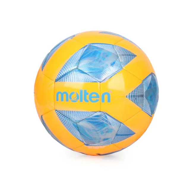 【MOLTEN】#5合成皮足球-訓練 5號球 橘藍銀(F5A2000-OB)